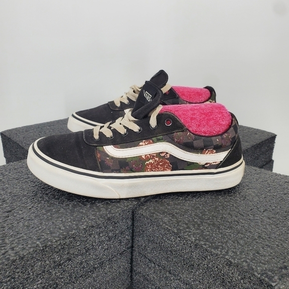 Vans Old Skool 508731 Low Top Black Floral Sneakers Size 4 Missy Youth Shoes - Picture 2 of 11